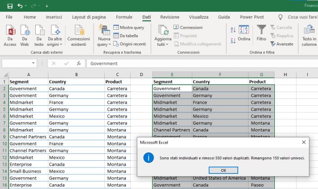 Come eliminare duplicati in Excel