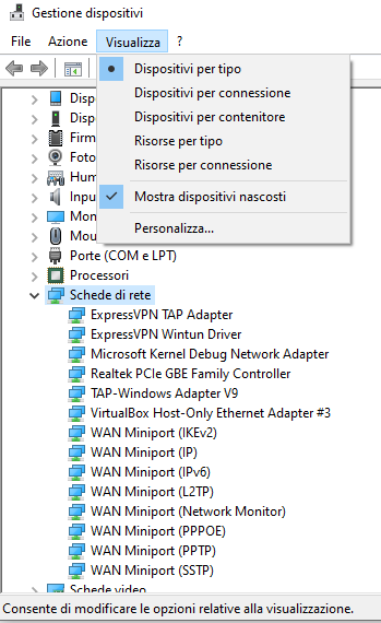 Come eliminare le interfacce di rete inutilizzate in Windows