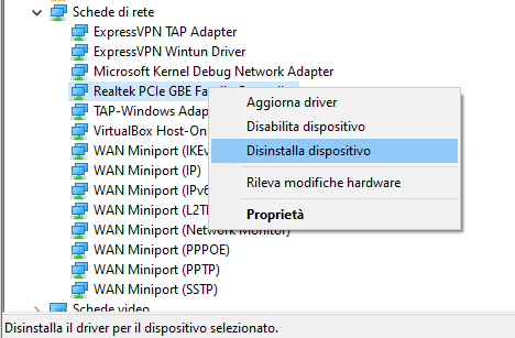 Come eliminare le interfacce di rete inutilizzate in Windows