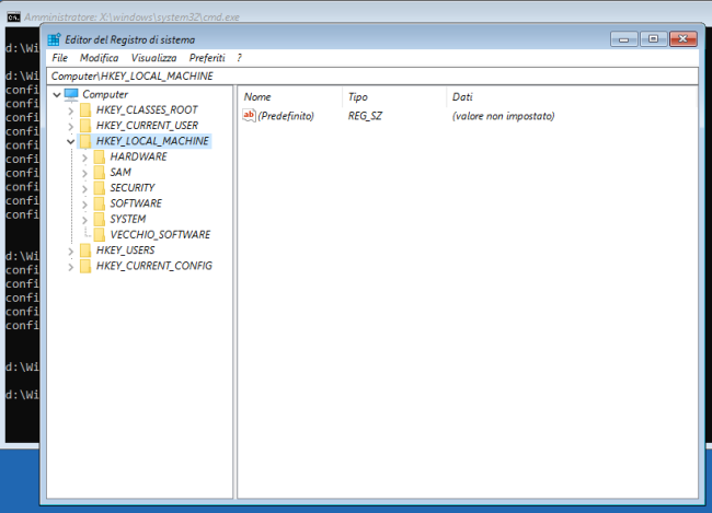 Ripristinare registro di sistema in Windows 10