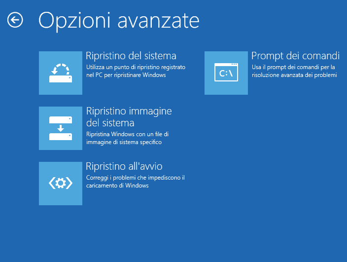 Schermata blu all'avvio di Windows. Come risolvere