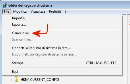 Recuperare il registro di sistema in Windows 7