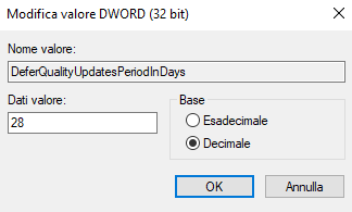 Impossibile ritardare gli aggiornamenti dopo aver aggiornato a Windows 10 versione 1903