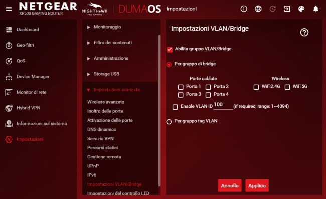 Router personalizzabile con funzionalità per il controllo del traffico e l'ottimizzazione della connessione: Netgear XR500