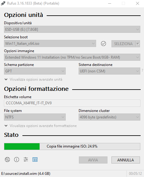 Rufus crea il supporto d'installazione di Windows 11 senza bisogno di TPM e Secure Boot