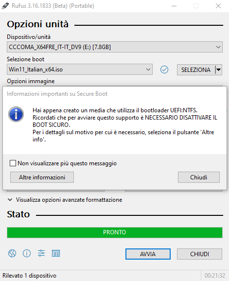 Rufus crea il supporto d'installazione di Windows 11 senza bisogno di TPM e Secure Boot