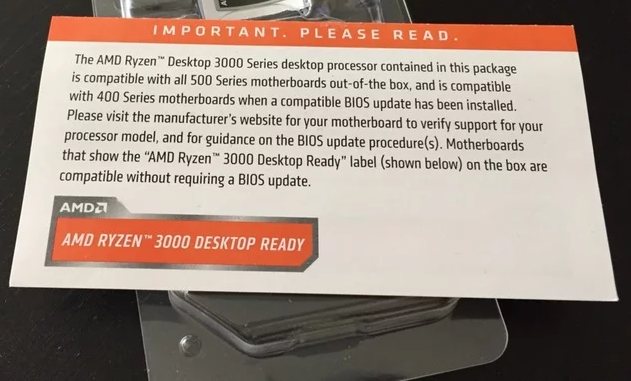 Processori AMD Ryzen 3000: verificare che il BIOS della scheda madre sia aggiornato