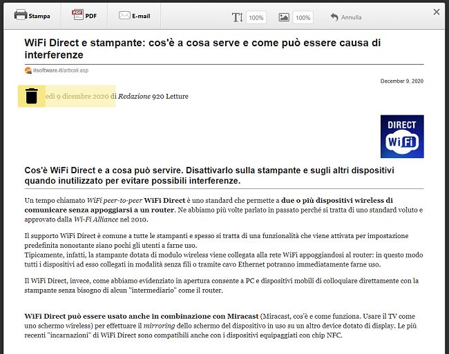 Salvare pagina web in PDF o come immagine