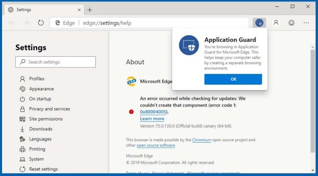 Windows Defender Application Guard sbarca sul nuovo Edge basato su Chromium
