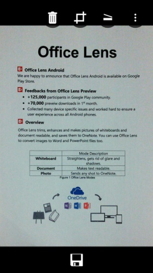 Scansione documenti su Android con Office Lens