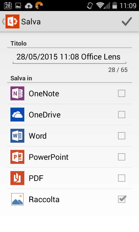 Scansione documenti su Android con Office Lens