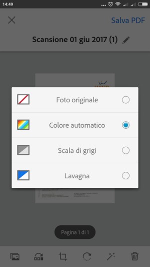 Scansione di un documento dallo smartphone con Adobe Scan
