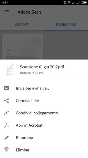 Scansione di un documento dallo smartphone con Adobe Scan