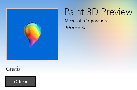 Scaricare Paint 3D e provarlo in anteprima