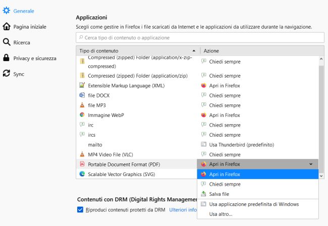 Come scaricare PDF o visualizzarli nel browser