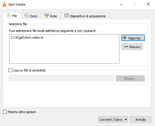 scaricare file video da internet