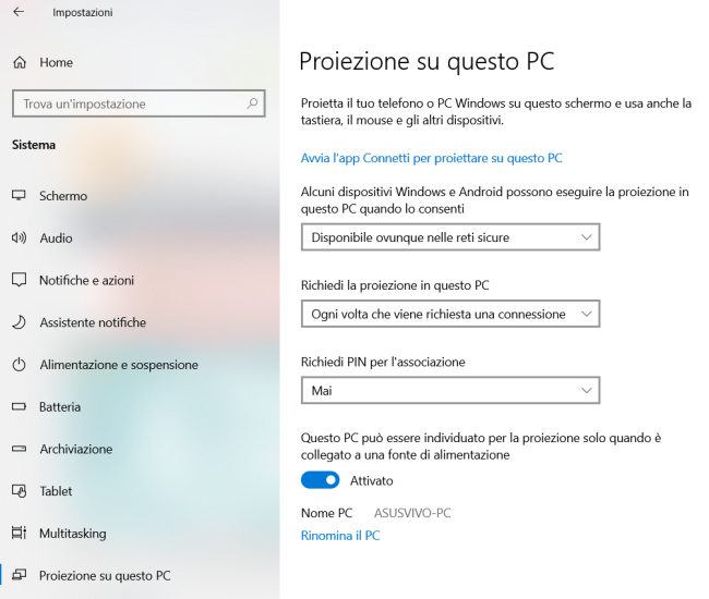 Miracast Windows 10: come proiettare lo schermo