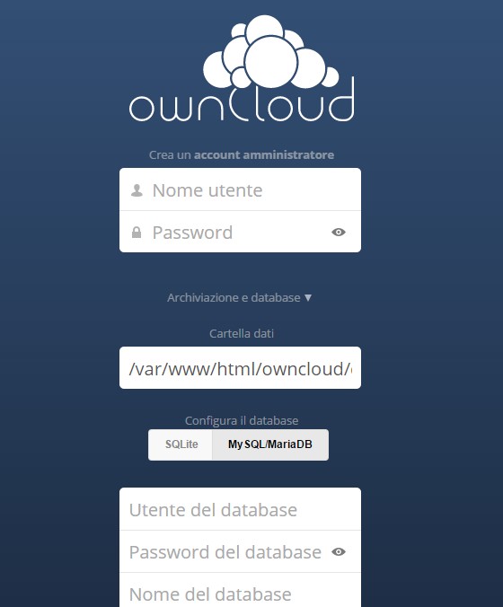 Server cloud personale con ownCloud