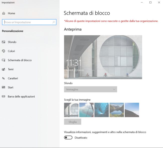 Sfondo Windows 10, come modificare quello della schermata di blocco