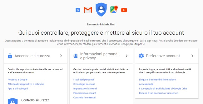 Proteggere account Google: i nuovi strumenti
