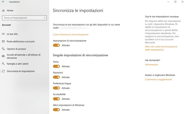 Come disattivare la sincronizzazione degli account in Windows 10