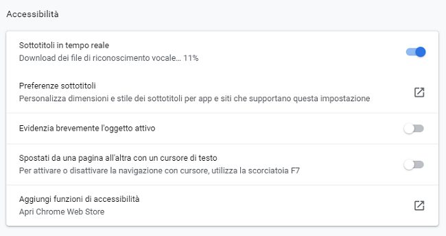 Chrome: come attivare i sottotitoli in tempo reale