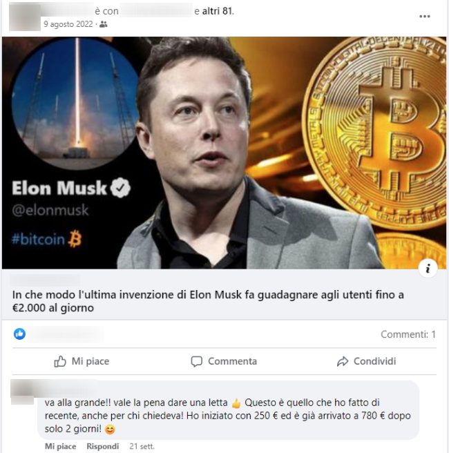 Perché un account Facebook invia messaggi spam?