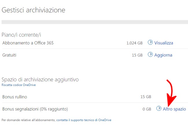 Spazio OneDrive: come ottenere 10 GB o 1 TB aggiuntivi