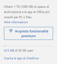 Perché OneDrive offre 30 GB di spazio cloud ad alcuni utenti e solo 5 GB ad altri