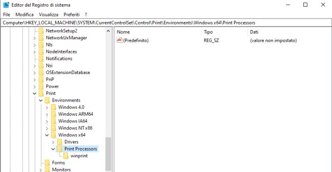 Spooler di stampa non è in esecuzione o non funziona aggiornando da Windows 7 a Windows 10