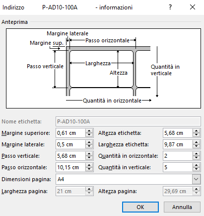 Stampa etichette veloce con Microsoft Word e LibreOffice Writer