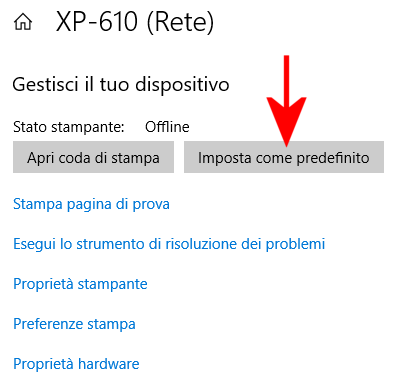 Windows 10 cambia stampante predefinita da solo