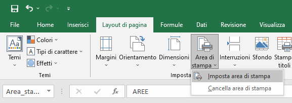 Excel: come stampare un'area del foglio elettronico
