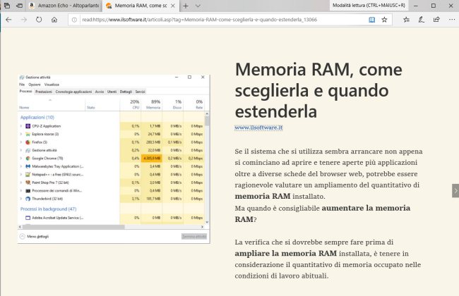 Stampare pagine web senza pubblicità, immagini e sfondi