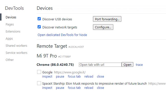 Strumenti per sviluppatori Chrome su Android: come smascherare chi carica contenuti malevoli