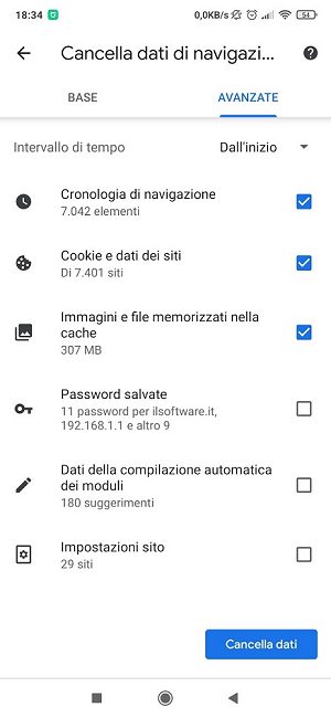 Svuotare cache Chrome: le scorciatoie