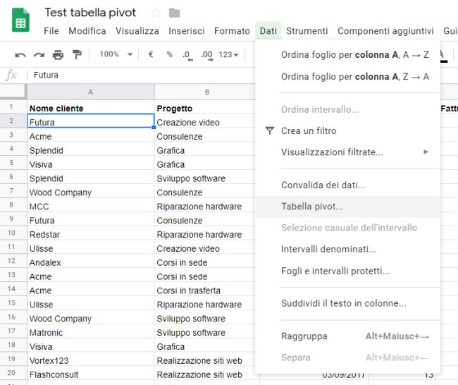 Tabella pivot in Fogli Google: come utilizzarla