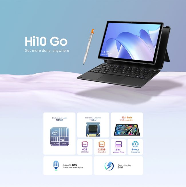 Chuwi Hi10 GO, in arrivo il primo tablet 2-in-1 al mondo con processore Intel a 10 nm