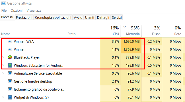 BlueStacks contro Windows Subsystem for Android: differenze