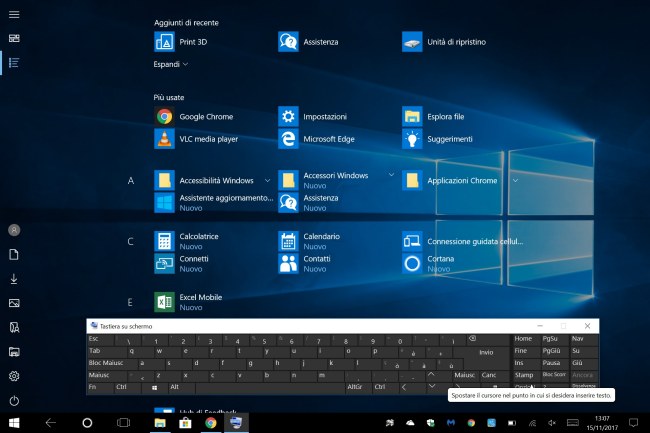 Tastiera Windows 10 su tablet e convertibili: come usarla
