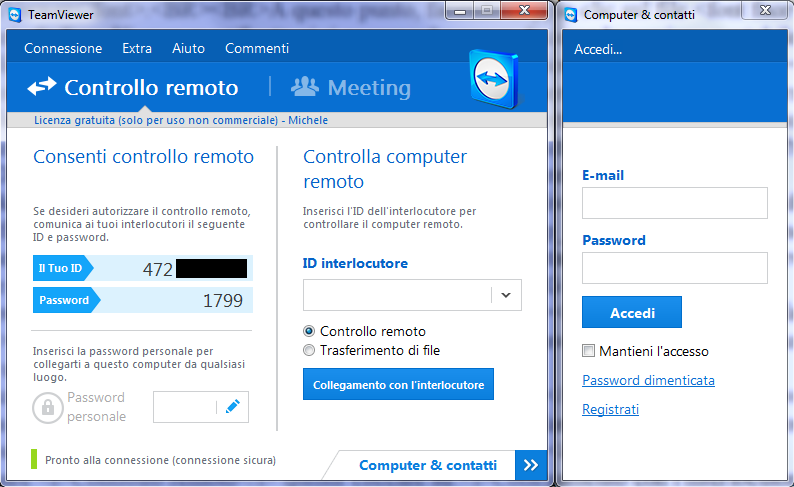 Controllo remoto di pc: gestione remota con TeamViewer 9.0