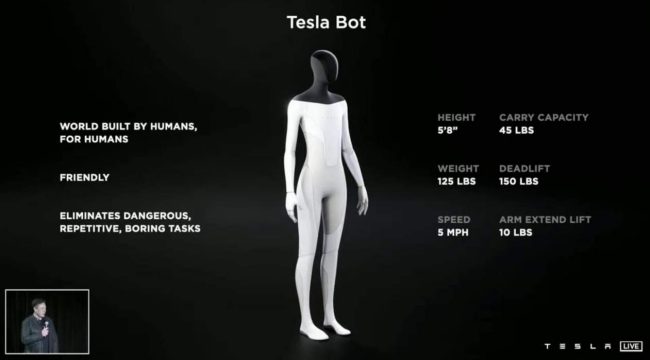 Tesla Bot: Elon Musk presenta un robot umanoide