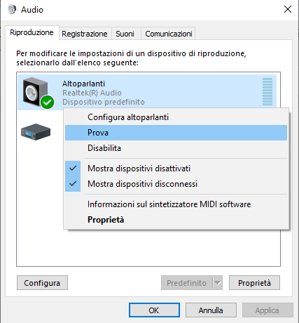 Come riattivare audio sul PC Windows