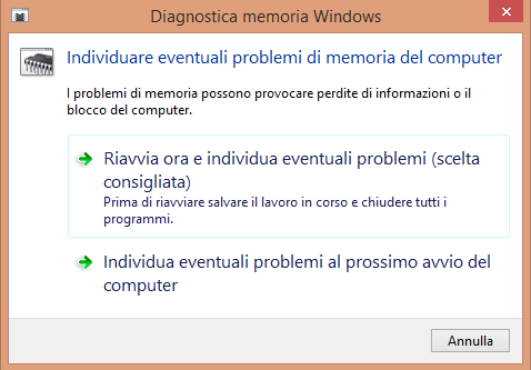 Testare la memoria RAM del PC da Windows