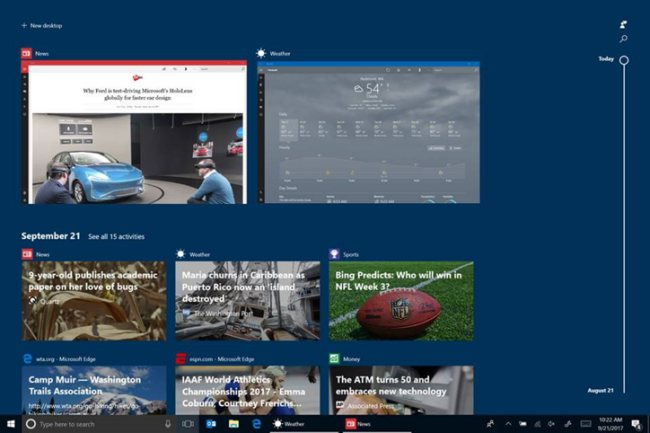 Windows 10, timeline o sequenza temporale: cos'è e come funziona