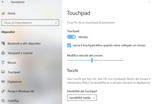 Touchpad, come disattivarlo o bloccarne l'utilizzo