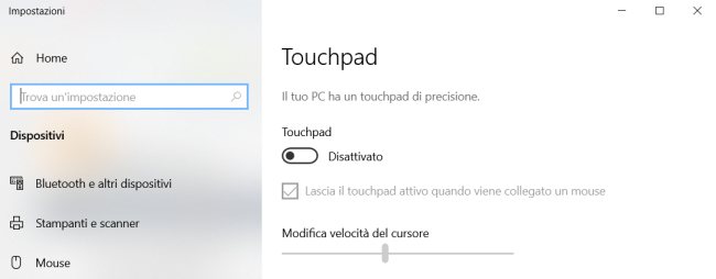 Touchpad, come disattivarlo o bloccarne l'utilizzo