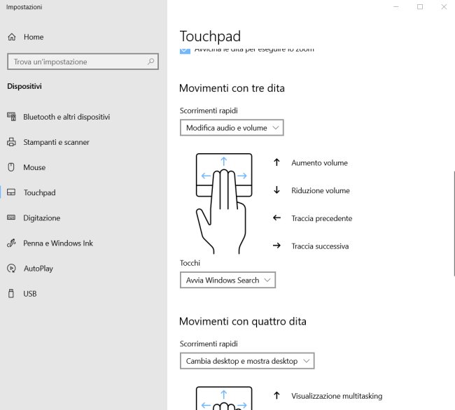 Touchpad e Windows 10: come attivare le gesture avanzate