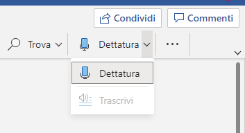 Trascrivere il parlato o testi dettati con Microsoft 365