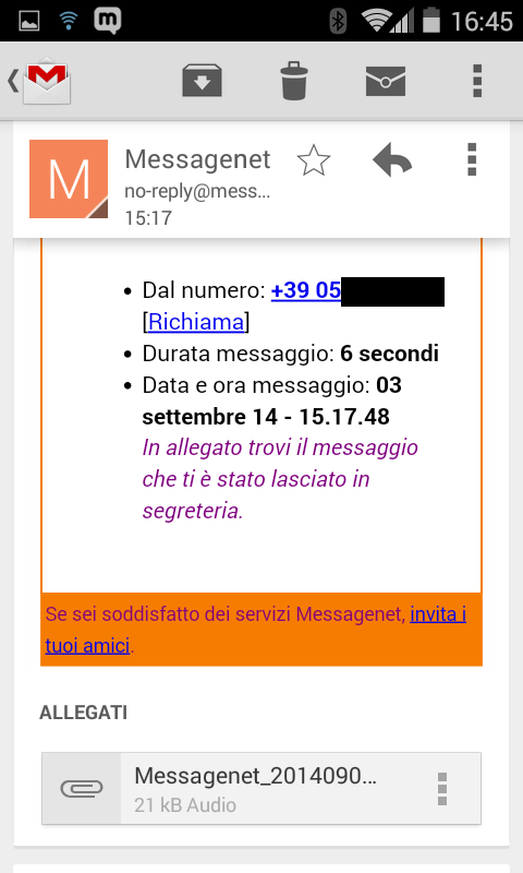 Trasferimento di chiamata e segreteria telefonica gratis sul cellulare con Mtalk